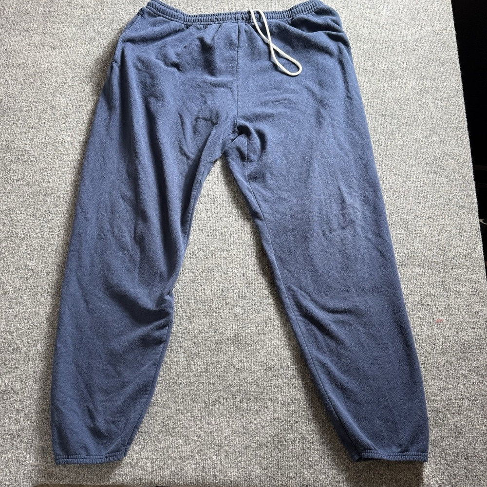 2X Blue Sweatpants Elastic Waist Drawstring Casual Fleece‎ Lounge Pants